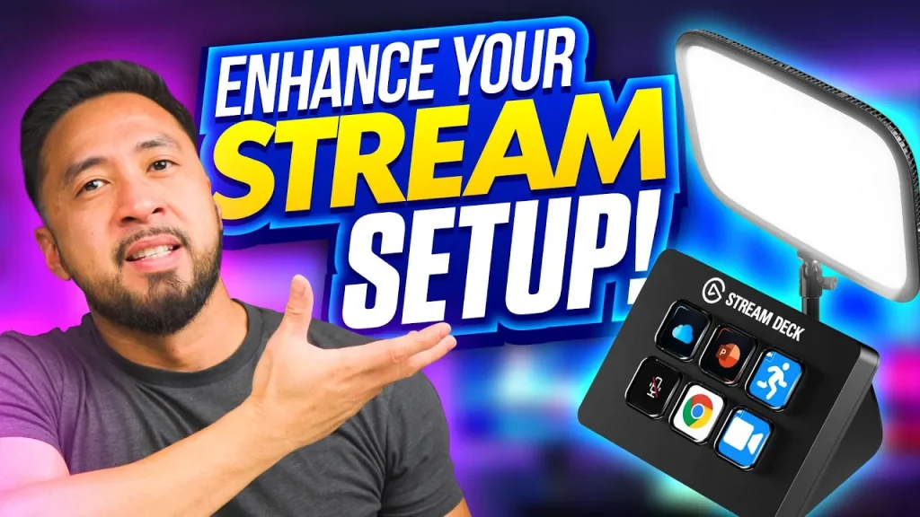 Elgato Stream Deck Mini and Key Light Unboxing Review 32 a man with a light up device