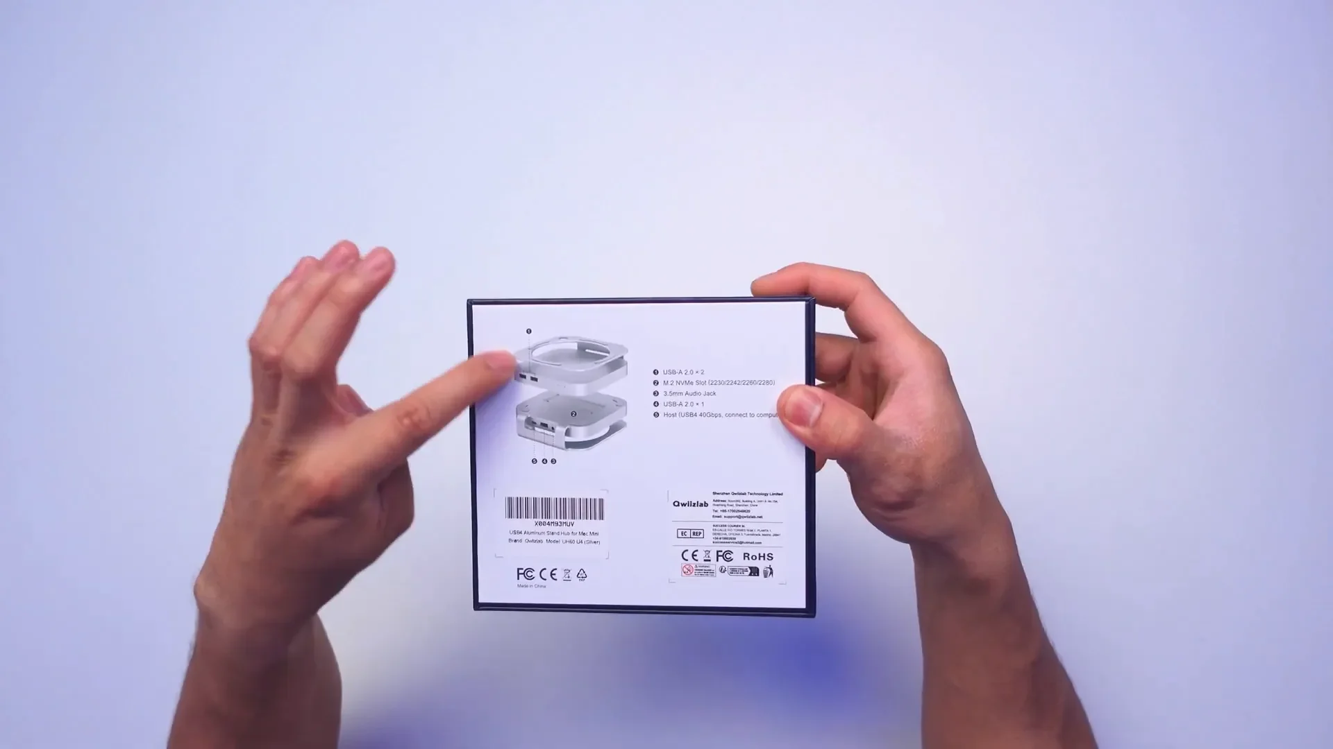 Features of the Quizlab M4 Mac Mini SSD Stand Hub